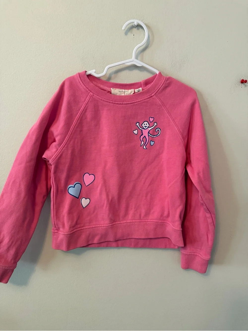 Roller Rabbit Pink Heart & Monkey Graphic Sweatshirt